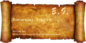 Baronyai Ingrid névjegykártya
